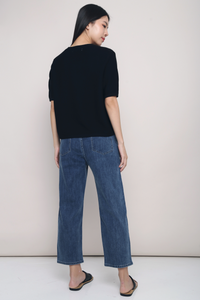 Seed Knit Blouse Black