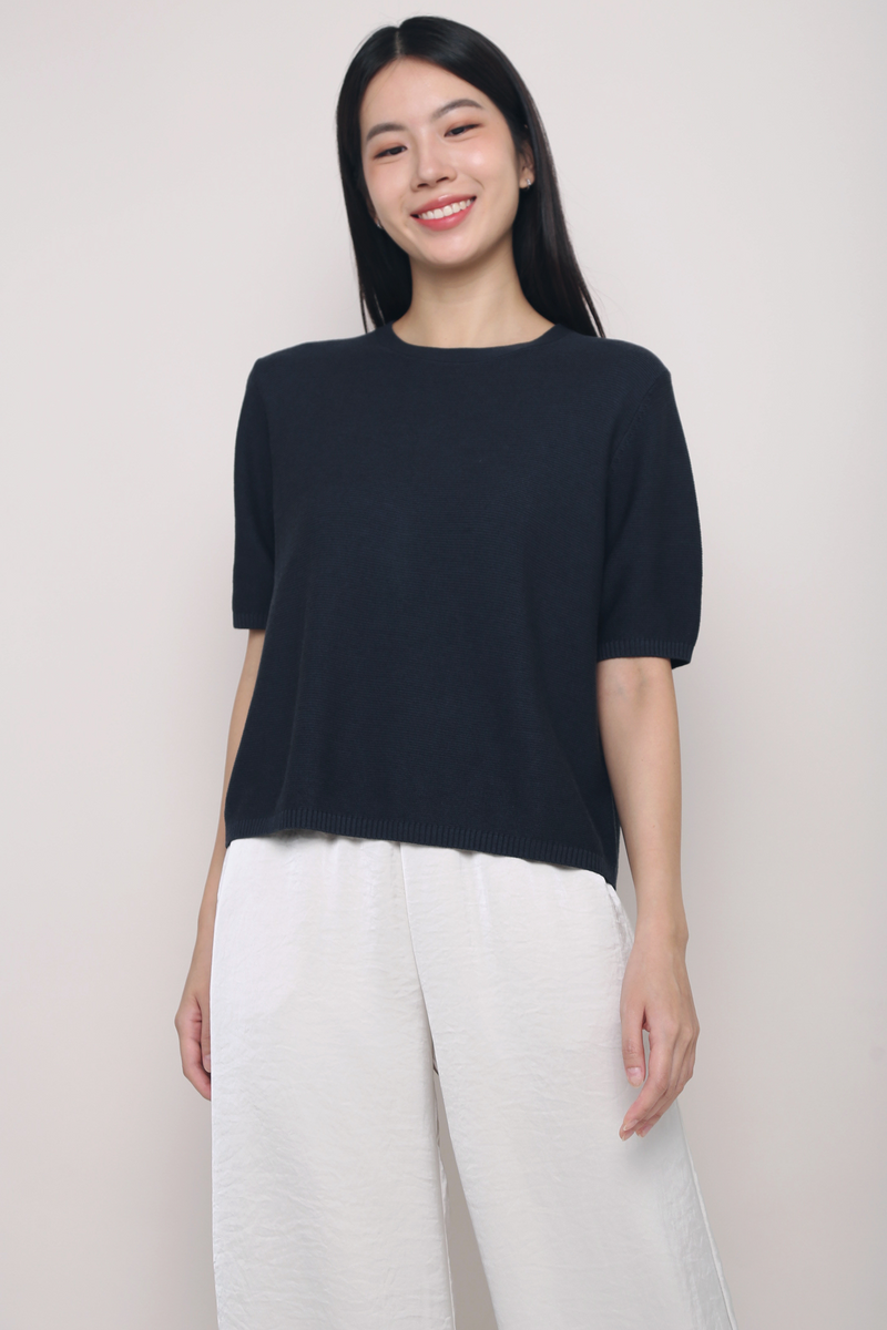 Seed Knit Blouse Gunmetal Grey (Backorder)