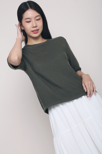 Seed Knit Blouse Olive (Backorder)