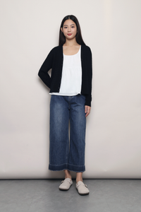 September Light Cable Knit Cardigan Black (Backorder)