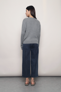 September Light Cable Knit Cardigan Grey (Backorder)