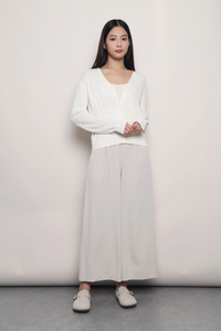 September Light Cable Knit Cardigan White (Backorder)