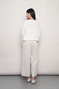 September Light Cable Knit Cardigan White (Backorder)