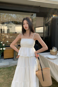 Seth Pleated Babydoll Top White