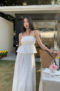 Seth Pleated Babydoll Top White