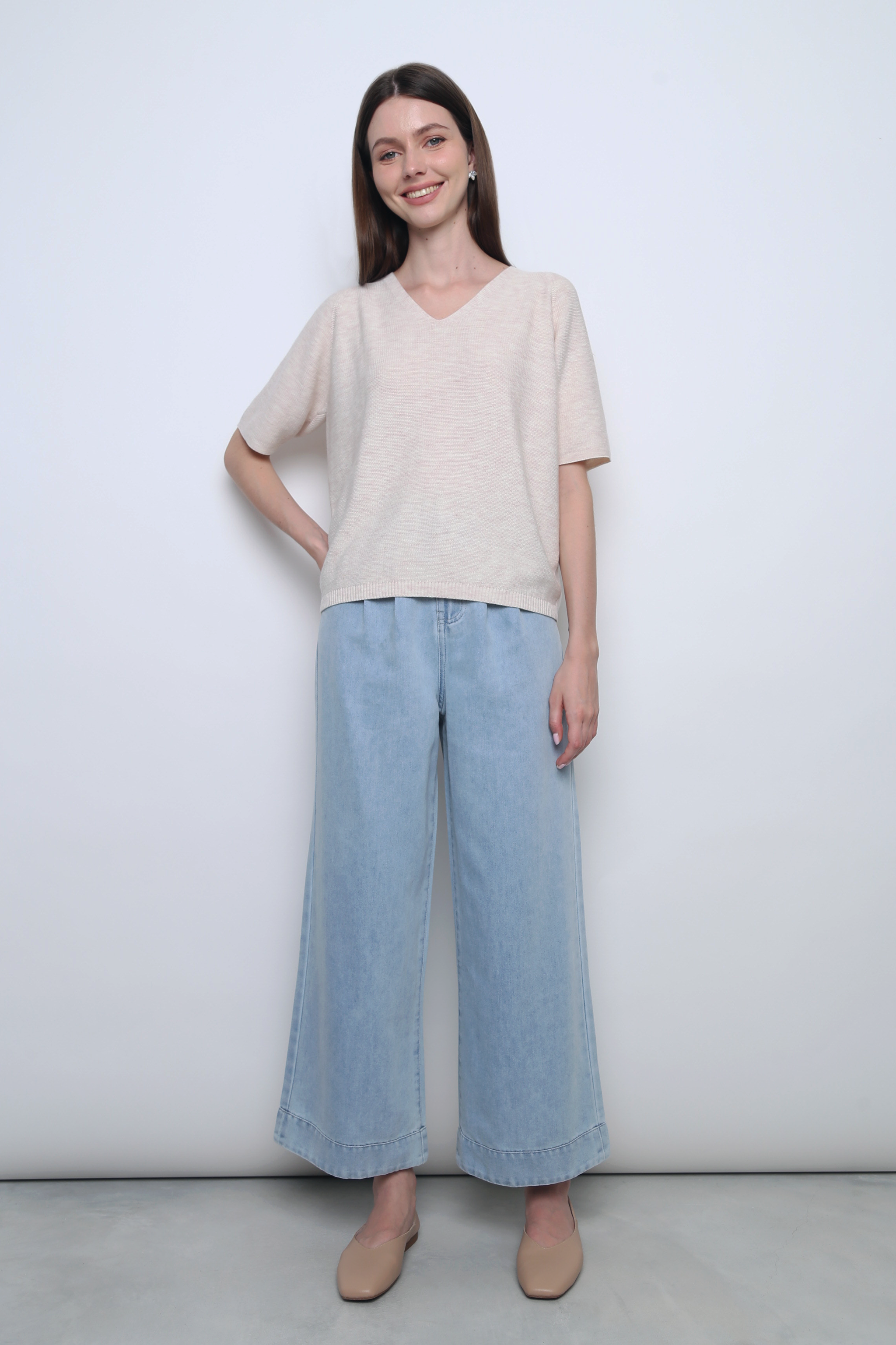 Seychelles Scallop Knit Blouse Ice Pink (Restock)