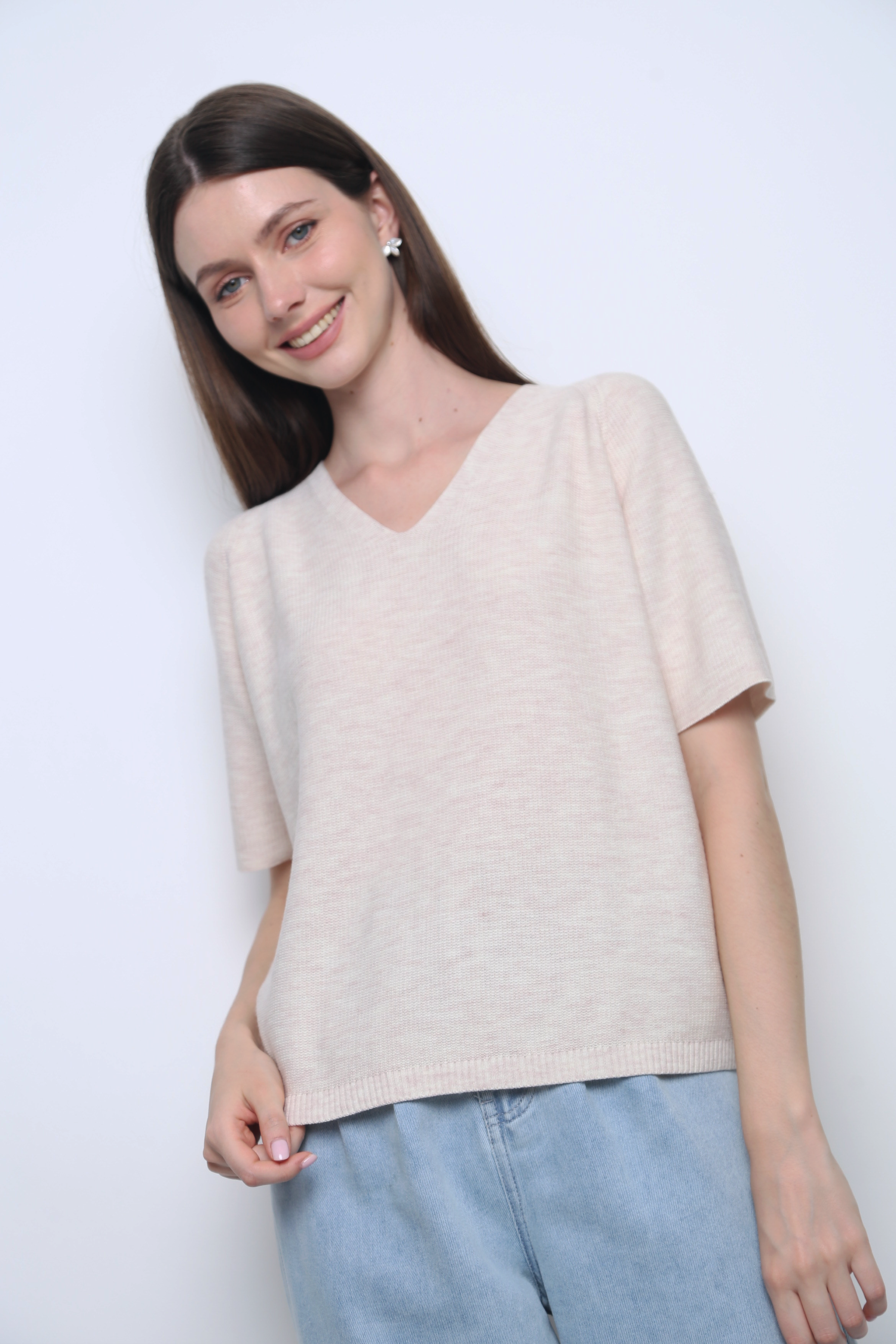 Seychelles Scallop Knit Blouse Ice Pink (Restock)