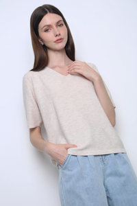 Seychelles Scallop Knit Blouse Ice Pink (Restock)