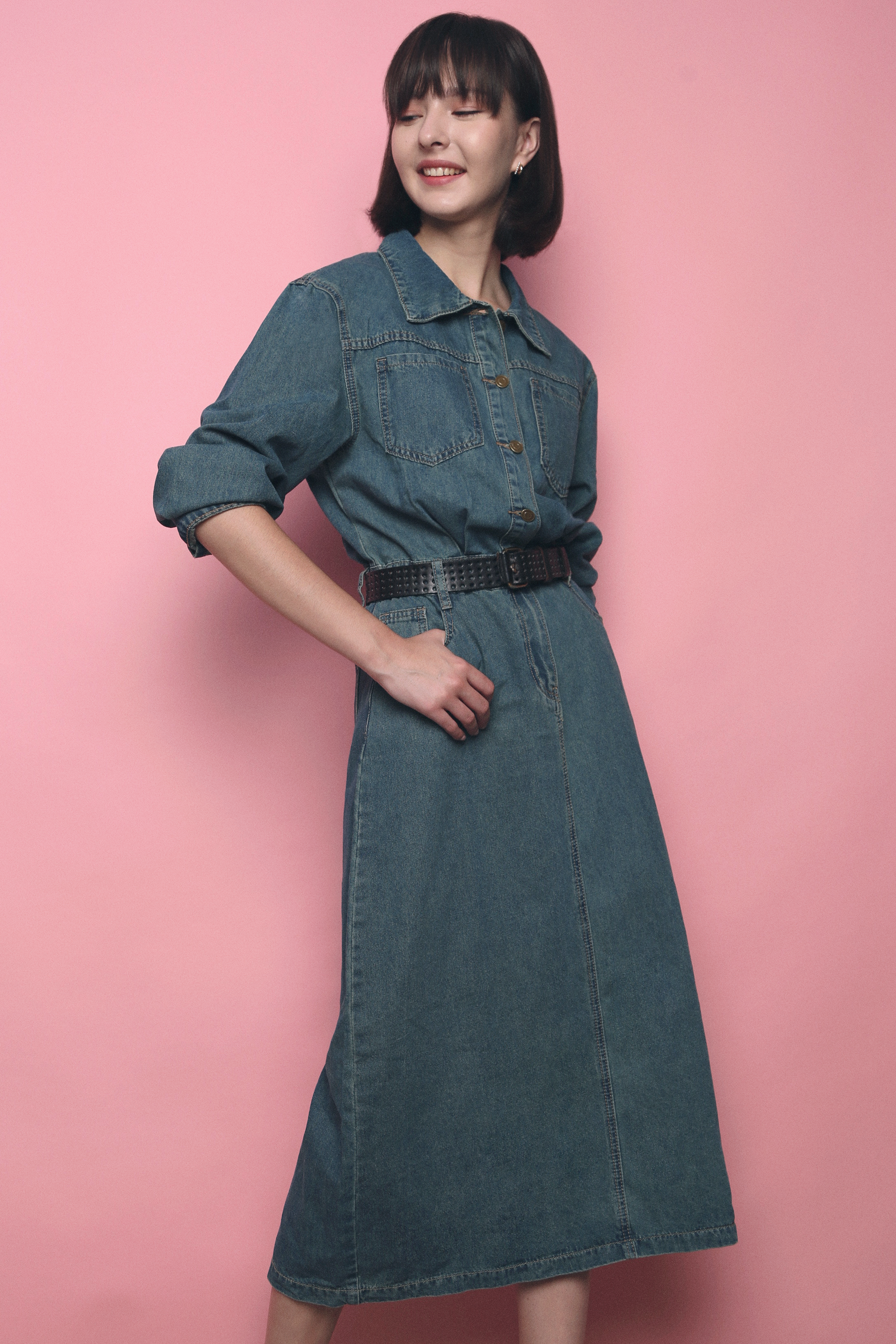 Buy Light Wash Lily Denim Tiered Midi Dress - Forever New