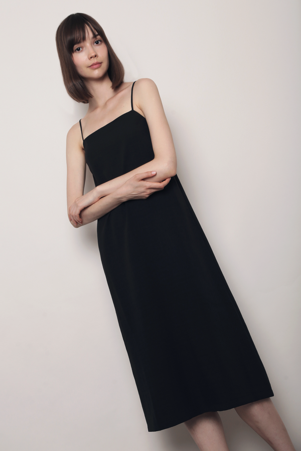 Signature Column Midi Dress Black