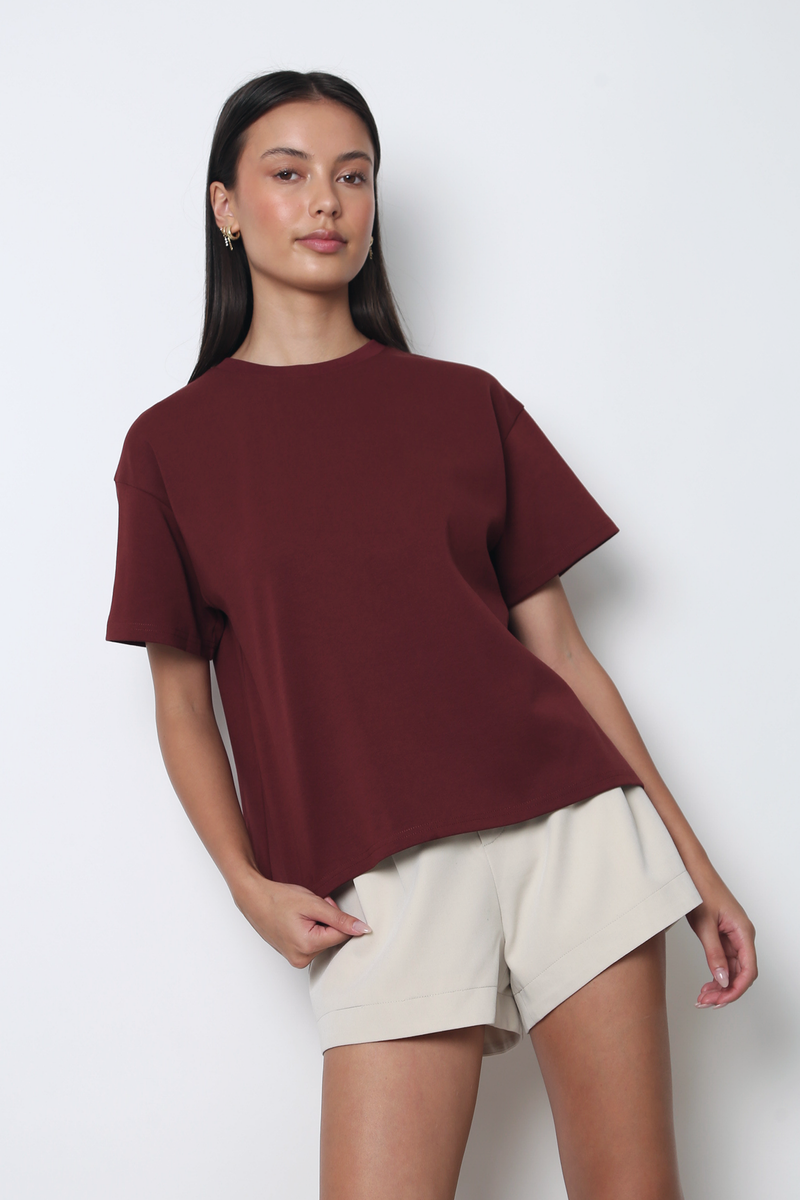 Simpleton Babydoll Tee Merlot (Restock)