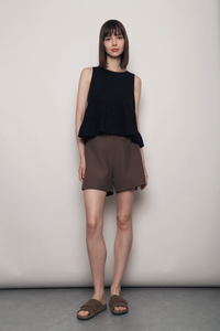 Slow Living Tiered Babydoll Top Black