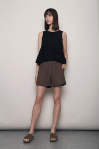 Slow Living Tiered Babydoll Top Black