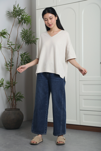 Smith Refined Boxy Knit Top Cream