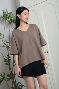 Smith Refined Boxy Knit Top Taupe