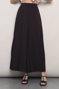 (Regular) Soft Motion Pleated Pants Brown