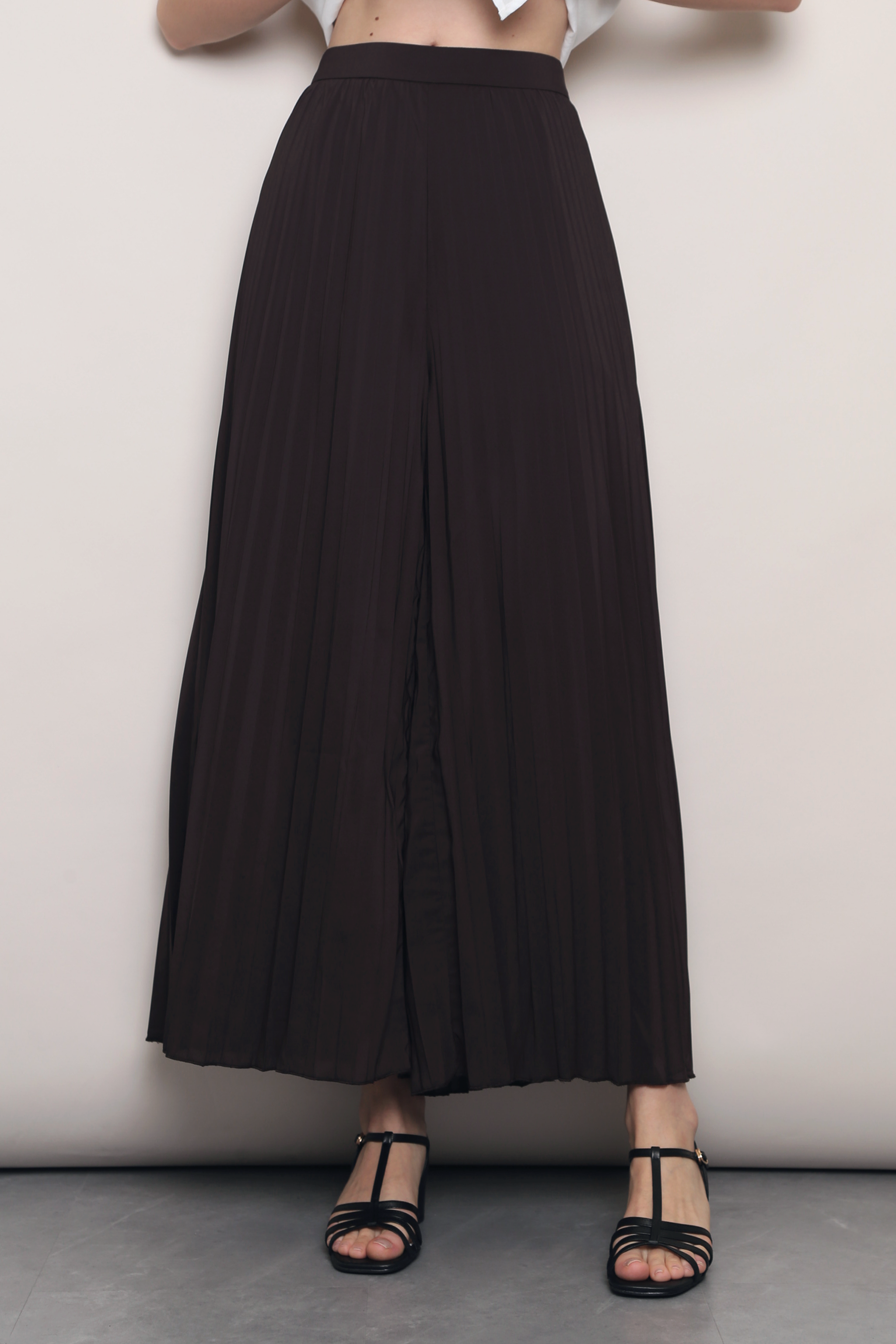 (Petite) Soft Motion Pleated Pants Brown