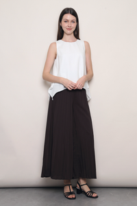 (Petite) Soft Motion Pleated Pants Brown
