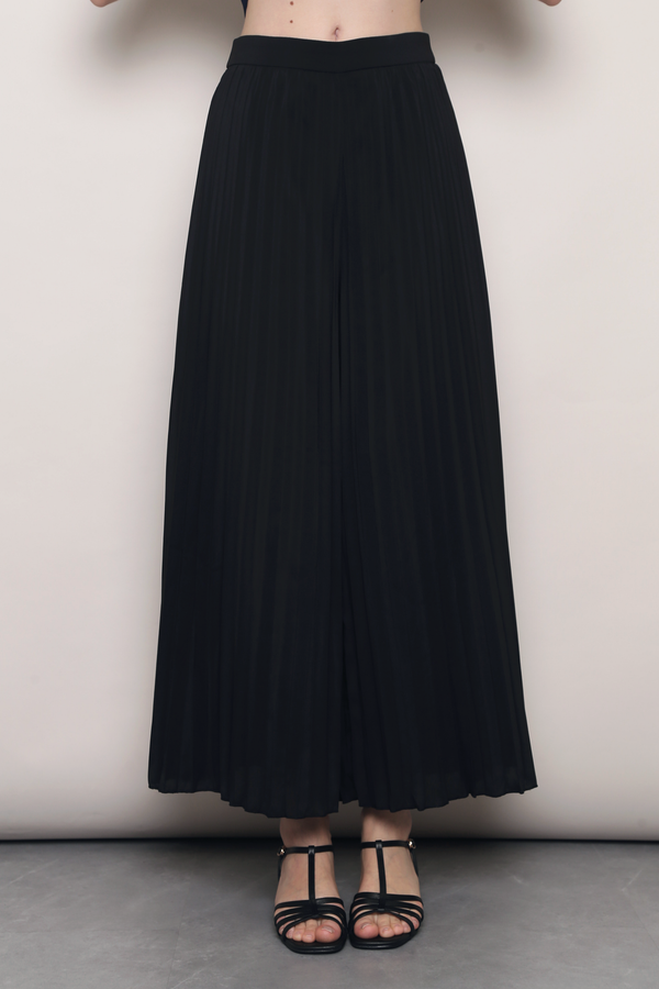 (Regular) Soft Motion Pleated Pants Black