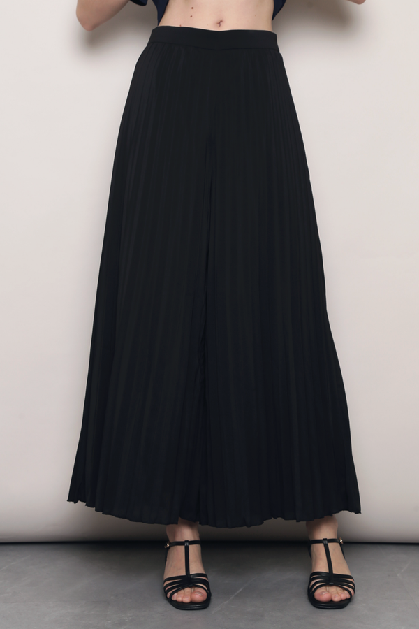 (Regular) Soft Motion Pleated Pants Black