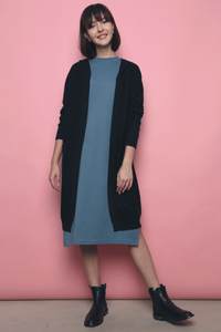 Solei Hooded Long Knit Cardigan Black