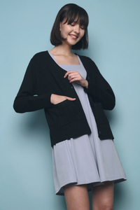 Sonya Cable Knit Cardigan Black