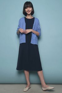 Sonya Cable Knit Cardigan Blue