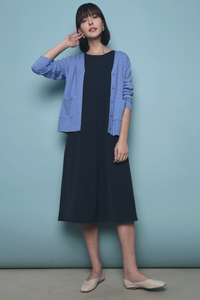 Sonya Cable Knit Cardigan Blue