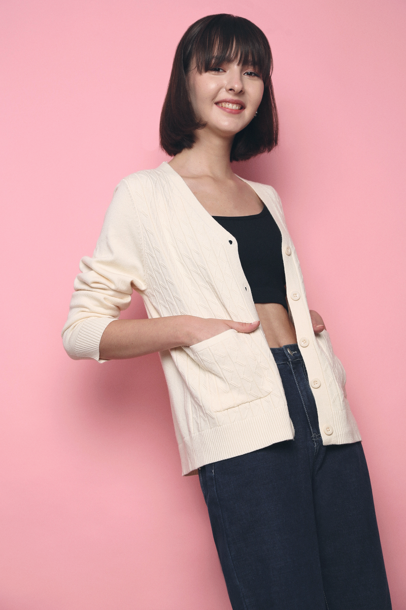 Sonya Cable Knit Cardigan Malt