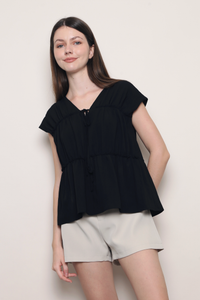 Souffle Ruffles Blouse Black