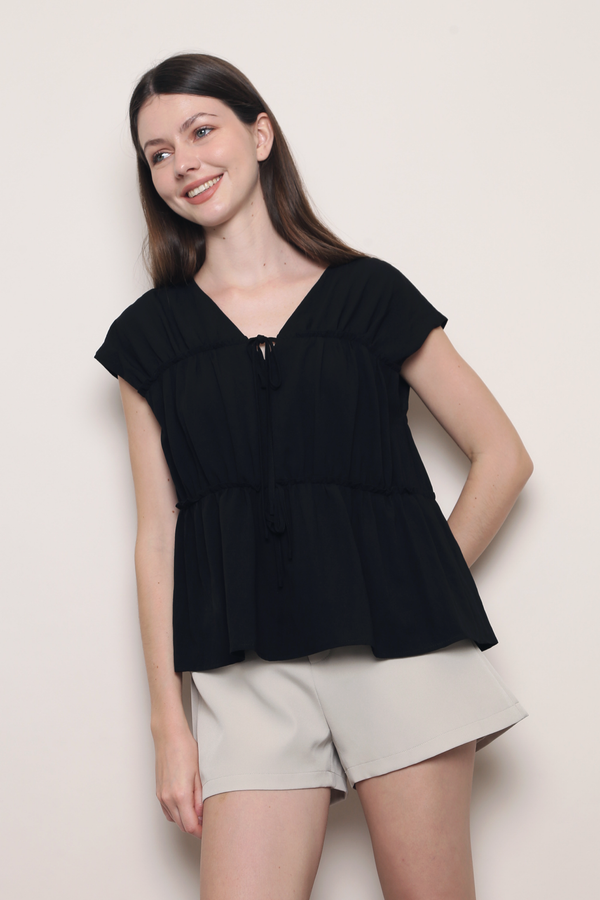 Souffle Ruffles Blouse Black