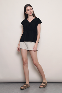 Souffle Ruffles Blouse Black