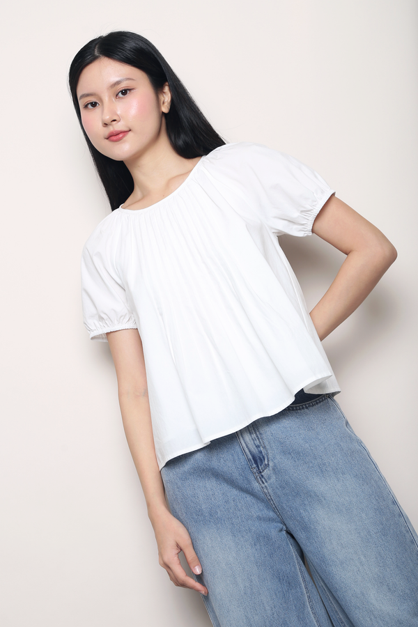 Sterling Pleat Top White