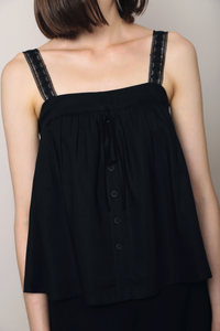 Sugarplum Lace Babydoll Top Black