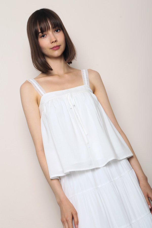 Sugarplum Lace Babydoll Top White