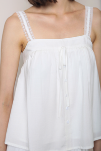 Sugarplum Lace Babydoll Top White