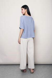 Sunday Best Boxy Knit Top Powder Blue