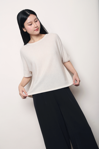 Sunday Best Boxy Knit Top Cream