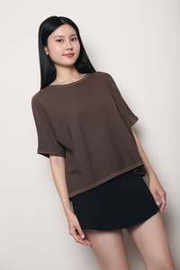 Sunday Best Boxy Knit Top Brown