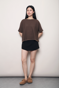 Sunday Best Boxy Knit Top Brown