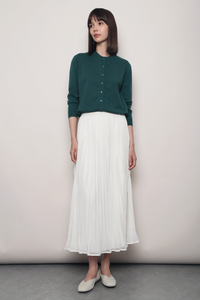 Swan Veil Pressed Pleat Skirt Champagne