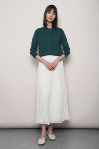 Swan Veil Pressed Pleat Skirt Champagne