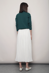 Swan Veil Pressed Pleat Skirt Champagne