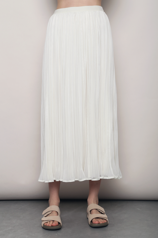 Swan Veil Pressed Pleat Skirt Champagne