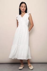 Sweet Pea Flutter Midaxi Dress White
