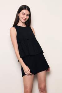 Sweet Reverie Babydoll Top Black
