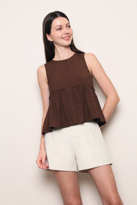 Sweet Reverie Babydoll Top Brown