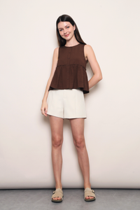 Sweet Reverie Babydoll Top Brown