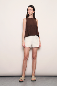 Sweet Reverie Babydoll Top Brown