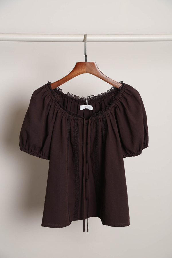 Sweet Talk Lace Top Brown
